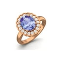 thumbnail image 2 of 925 Sterling Silver Rose Vermeil 6mm Round Tanzanite Solitaire Women Valentines Day Gifts Ring, 2 of 4