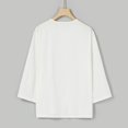 thumbnail image 4 of Baqcunre Polo Shirts For Men Blouses Solid Men'S T Shirts Quarter Baggy Blend Color Tops V Three Neck Cotton Men'S Blouse Linen Shirts For Men Tops For Men White M, 4 of 9