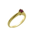 thumbnail image 1 of LBG British Made 18k Yellow Gold Natural Ruby Womens Anniversary Ring - 33 size options - Size 4.5, 1 of 7