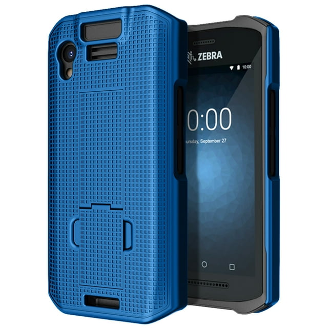 Case with Stand for Zebra TC21 TC26 Mobile Computer Scanner, Nakedcellphone Textured Slim Hard Shell Protector Cover with Kickstand - Cobalt Blue