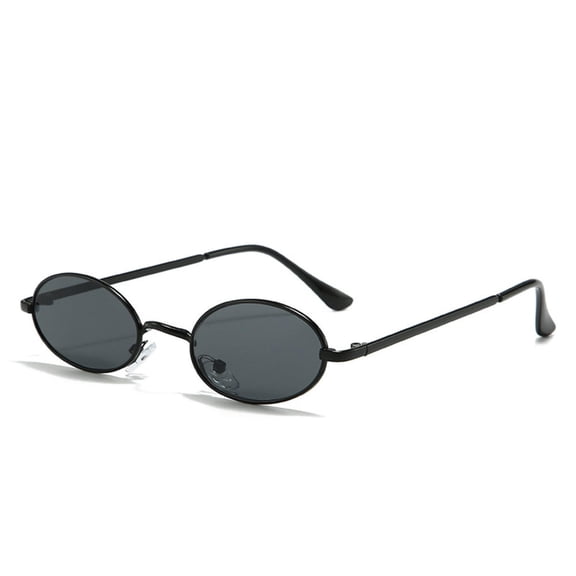 Trendy Oval Retro Metal Sunglasses Men UV400 Protection Vintage Sun Glasses Small Frame Punk Eyepiece Cyberpunk Eyewear