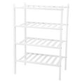 thumbnail image 3 of 4 Tier Shoe Rack White Stackable Shoes Rack Organizer Multifunctional Bamboo Shoe Rack for Home Hotel Dorm, 3 of 20