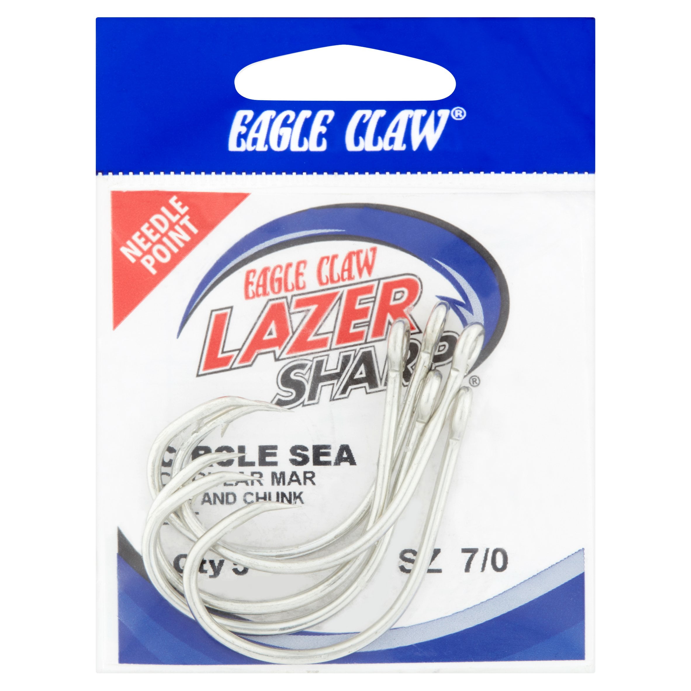 25 Eagle Claw LAZER SHARP L 8197 mcircle Crochets-Taille 7//0 en vrac