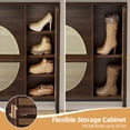 thumbnail image 4 of Biemlerfn Narrow Shoe Cabinet with Side Storage for Tall-Boot, Rattan Shoe Organizer for Entryway, Living Room, Hallway, 4 of 10