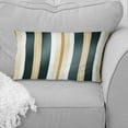 thumbnail image 2 of Designart "Elegance in Classic Beige and Green Stripes" Striped Printed Throw Pillow, 2 of 5
