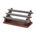 thumbnail image 5 of Segolike Rings Display Stand Jewelry Storage Rack Multi Tiers with Wooden Base Suede Holder Jewelry Organizer Rings Holder for Desktop , Gray 22x10.5x9.5cm, 5 of 8