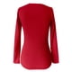 thumbnail image 4 of MHFRRA Camiseta de Manga Larga Acanalada, Ajustada, con Cuello En V, Informal, Elástica, Suave y Cómoda, Básica para Uso Diario Rojo, 4 of 4