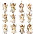 thumbnail image 3 of Set of 12 Pieces Angel Christmas Ornaments Wooden Christmas Tree Decorations, Retro Small Angel Hanging Decorations Figure for Crafts Gift Holiday Tags Party (Vintage Angels), 3 of 5