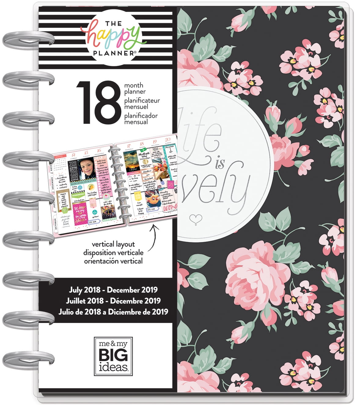 Happy planner 18 month dated medium planner 7 75 x9 75 simply lovely