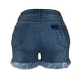 thumbnail image 5 of cfhntfmh Jeans for Women Trendy High Rise Ripped Frayed Stretchy Shorts Distressed Denim Shorts with Pockets, 5 of 7