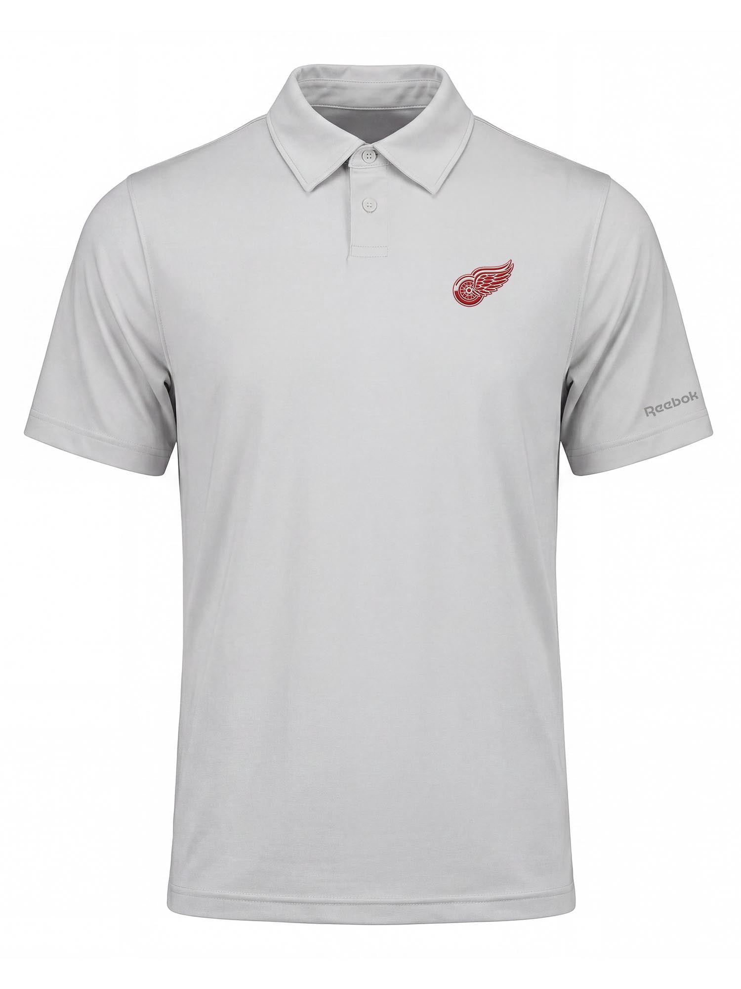 Detroit Red Wings Reebok Mens Gray Short Sleeve Polo Shirt