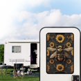 thumbnail image 2 of FUIALDOLG Sunflower Bee RV Door Window Shade Cover - RV Blackout Window Cover with UV Protection and Privacy Features (17.3x26 in) Half-Fold Design, Reflective Silver Coating, 2 of 7