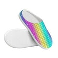 thumbnail image 3 of Fotbe Rainbow Scales2 Pattern Women's Fuzzy Curly Fur Memory Foam Loafer Slippers Indoor Outdoor Slippers Winter Home Shoes-39/40, 3 of 7