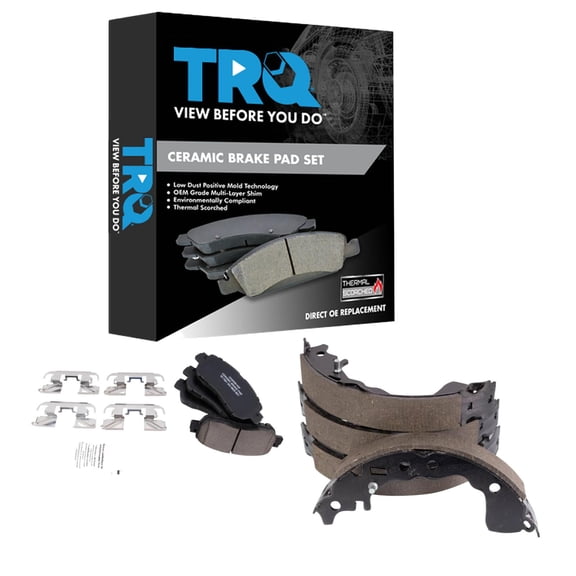TRQ Front and Rear Brake Pads Ceramic Fits 2018-2019 Nissan Kicks