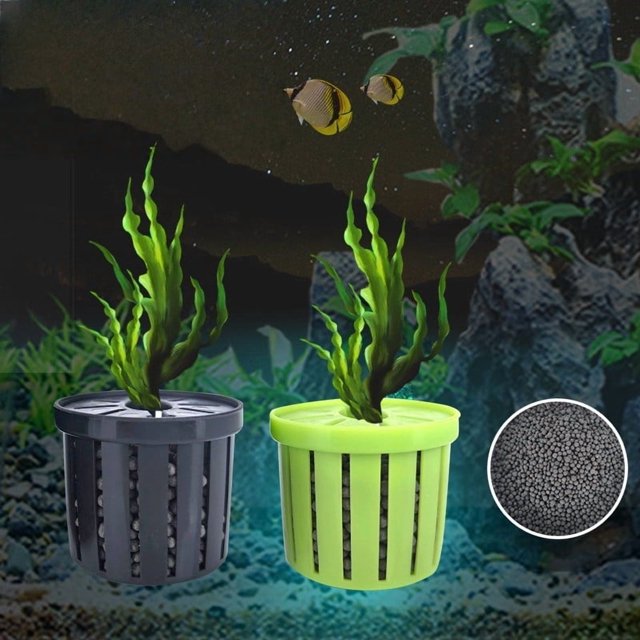shyuyusa Fish Tank Plant Aquarium Pothos - Small Porous Stable Pot Decoration For Corner Pond Window Wall Shelf Aquatic Decor