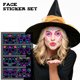 thumbnail image 5 of Tatuajes faciales temporales JShteea 8 Uds fluorescentes para fiesta de Halloween, 5 of 9