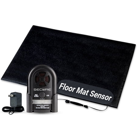 Secure Safety Solutions Bed Alarm for Elderly Dementia Patients - 24x36 Floor Mat Sensor, 80-120 dB Alarm, Power Adapter - Caregiver Alert System, Fall Prevention for Seniors