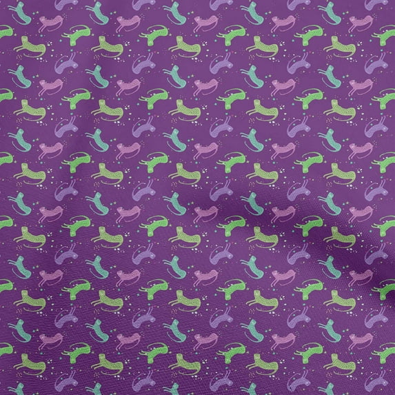 oneOone Viscose Chiffon Purple Fabric Kids Leopard Quilting Supplies Print Sewing Fabric By The Yard 42 Inch Wide