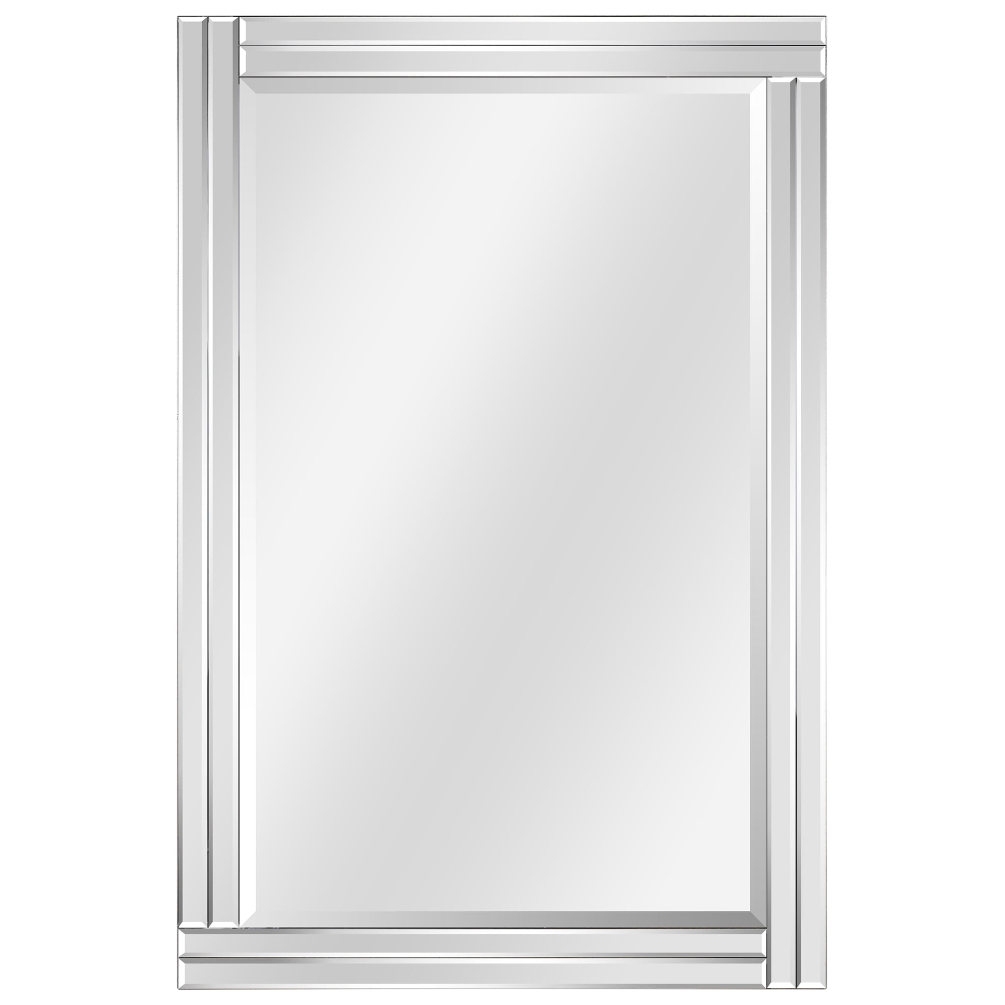 Empire Art Direct Modern Stepped Beveled Rectangle Wall Mirror, 24" x