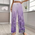 thumbnail image 2 of Lavender Field Bloom Pajama Pants Breathable with Pockets Pajamas For Lady Vintage Sleeping Pants Bedroom Homewear, 2 of 6