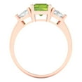 thumbnail image 4 of Three-Stone Engagement Ring for Women - 2.82ct Natural Peridot in 18K Rose Gold Promise Ring, 4 of 6