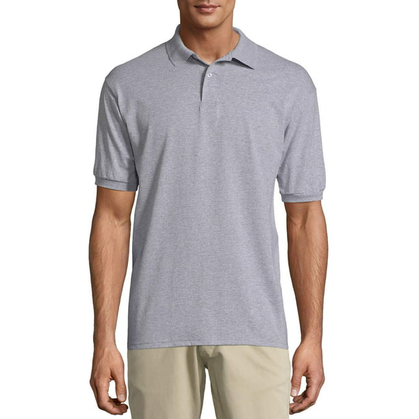 Hanes Men's EcoSmart Short Sleeve Jersey Polo Shirt - Walmart.com