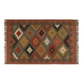 thumbnail image 3 of Kilim Wool Jute Rug – Handwoven Southwestern Area Rug with Tribal Geometric Pattern & Fringe 6 X 8  FEET, 3 of 5