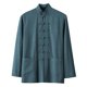 thumbnail image 1 of Camisa de manga larga de algodón para hombre, estilo festivo, color liso, para correr por la mañana, 1 of 6