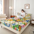 thumbnail image 4 of Homewish Vintage Rustic Floral Bed Sheets, Cartoon Butterfly Animal King Sheets, Western Farmhouse Sheet Set, Lightweight Room Decor, 4-Piece, 4 of 7