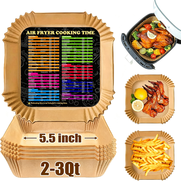 CCOCC for 2 Qt Air Fryer, Mini Airfryer Liners Small Air Fryer Paper Liners, Compatible with 2.1Qt, 2.6Qt, 2Qt Amd Other 2-3Qt Mini Air Fryers