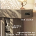 thumbnail image 6 of OMCHOM Console Table 78.4 Inch Farmhouse Wood Entryway Sofa Table, Built-in USB Charging Station, Narrow Behind Couch Style with Storage Shelves for Hallway Foyer Living Room Decor(Beige), 6 of 9