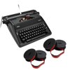 Royal 79100G Epoch Manual Typewriter (Black) & 2 Pack 7331525 Black/Red Nylon Typewriter Ribbon