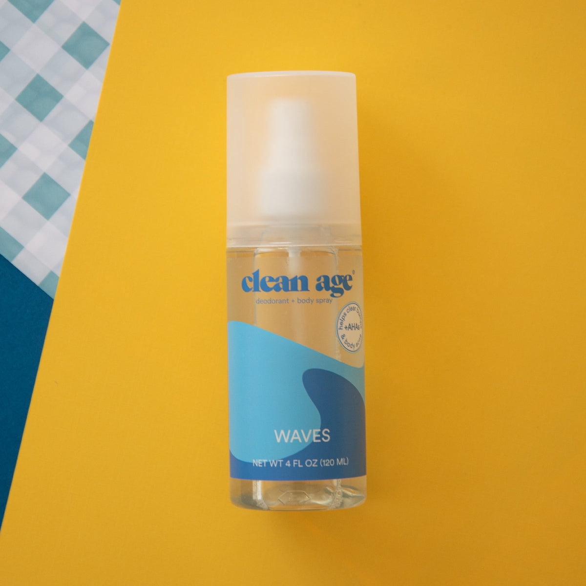 2-Pack Clean Age Aluminum-Free Deodorant & Body Spray for Whole Body (4 oz) Waves Scent, Body Acne Spray
