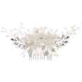 thumbnail image 1 of Flores de boda Enredadera para el cabello Perla nupcial Diadema de boda Joyas para el cabello nupcial Accesorios para el cabello para mujeres y niñas (Plata), 1 of 5