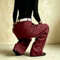 thumbnail image 3 of ClodeEU Women's High Waisted Draped Pleated Wide Leg Dress Pants,Slimming Casual Work Trousers ,Women's Plus L, 3 of 8