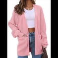 thumbnail image 3 of Cárdigan Extragrande de Punto Suave para Mujer con Bolsillos Rosa XXL, 3 of 8