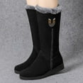 thumbnail image 5 of KRE Prime Women's Warm Chelsea Fur Mid-Calf Boots, Black, 5 of 8