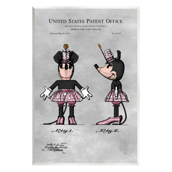 Stupell Industries Vintage Pink Mouse Diagram Graphic Art Unframed Art Print Wall Art, Design by Karl Hronek