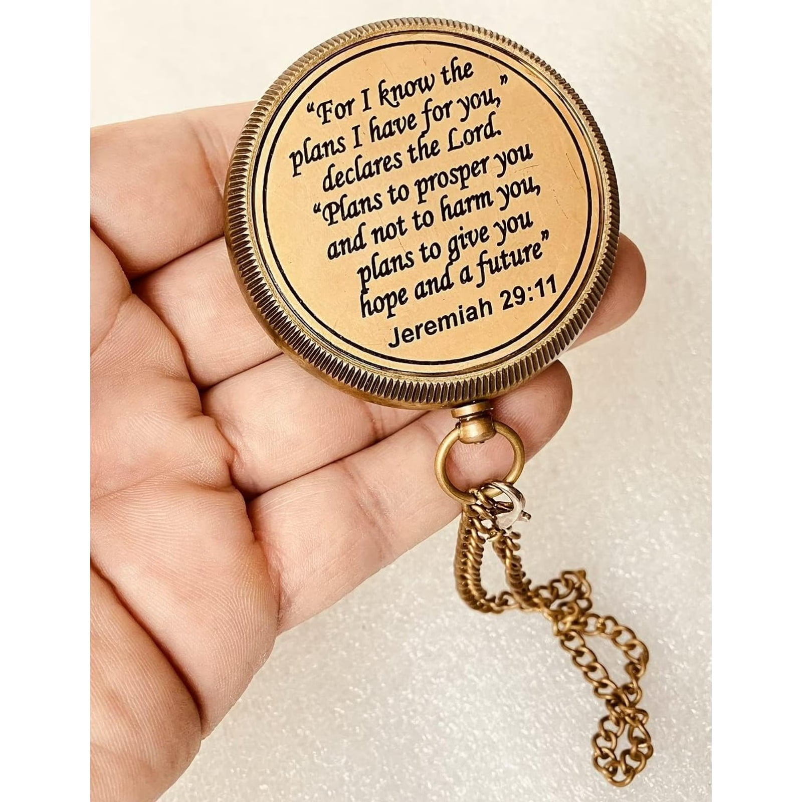 Religious Gifts for Men Engraved Compass for I Know The Plans -God, Camping Compass Christian Gifts Catholic Boys Girls Baptism Communion Inspirational Graduation Gifts