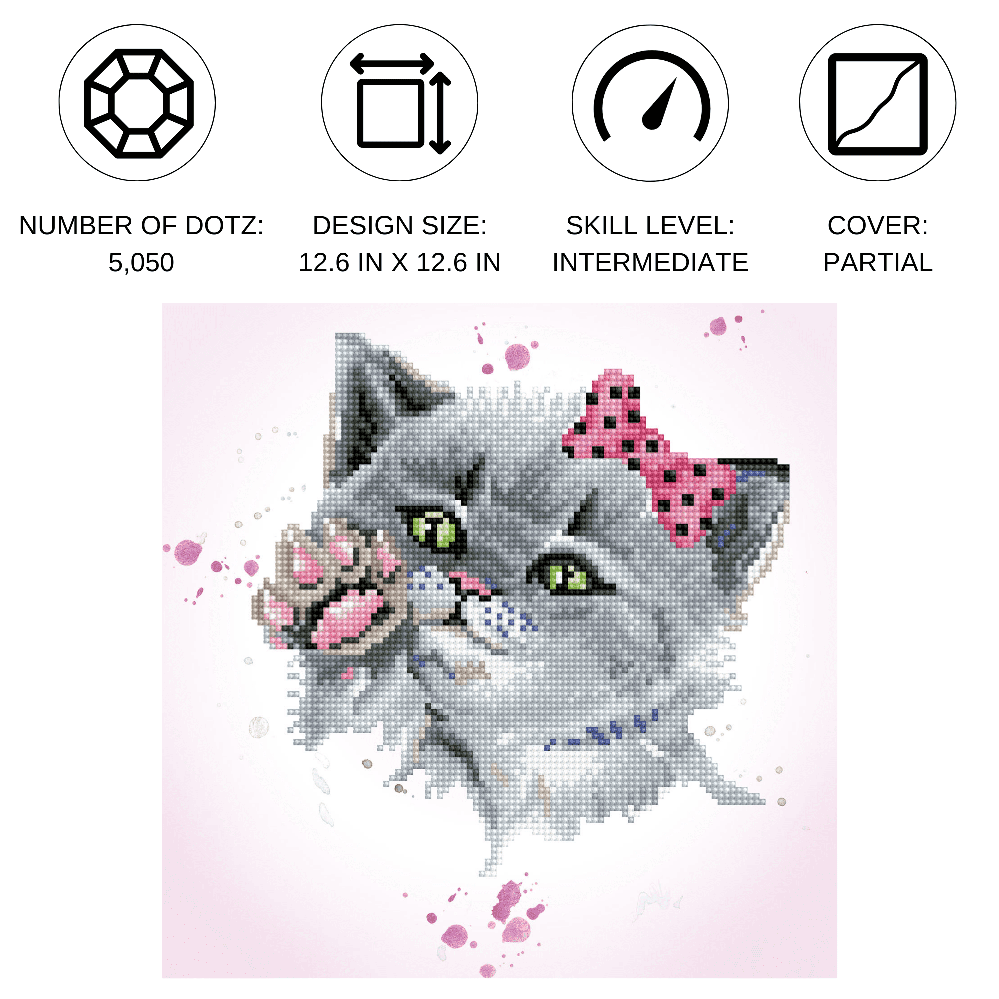 odd eye pixy② Diamond Dotz Eye Spy Kitty Cat Diamond Painting Kits for