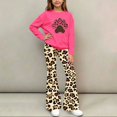 thumbnail image 4 of Cethrio Girls Graphic Outfit Sets, Casual Spring Fall Long Sleeve 2 PC Girls' Clothing Sets Hot Pink Size 9-10 T, 4 of 7