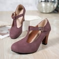 thumbnail image 6 of DIVVce T-Strap Mary Jane Heels For Women Closed Toe Adjustable Buckle Comfort Office Footwear, 6 of 8