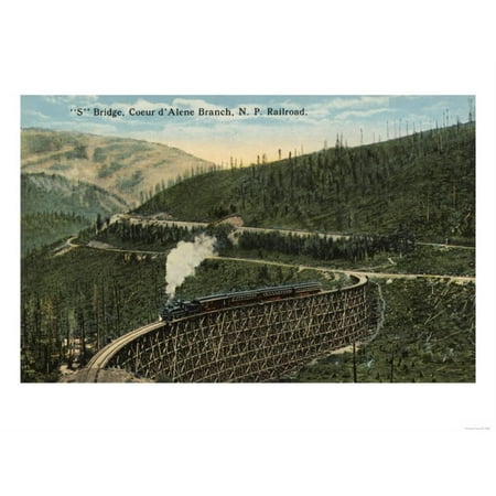 Coeur d' Alene Northern Pacific Railway - S Bridge Print Wall Art By Lantern