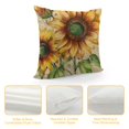 thumbnail image 4 of RUIYC  Sunflower Decorative Throw Pillow Covers Plant Pillow Covers Square Pillow Cases Summer Flower Outdoor Sofa Couch Home Bed Decor Cushion Covers, 4 of 5