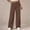 Brown, variant on Girls Wide Leg Pants High Stretchy Twill Faux Denim Trousers with Pockets White