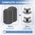 thumbnail image 2 of 10Pcs Steel Wool Scrubber, Steel Wool Pads with 2Pcs Handle, Stainless Steel Scrubber for Dishes, Kitchen, Cleaning, Stoves, Pots and Pans, Grill, Wash Sink, Cleaning Dishes, 2 of 8