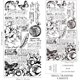 thumbnail image 2 of 4pcs/Set Retro Poetry Rub on Transfers for Furniture and Crafts 6x12 Inch Black White Furniture Transfer Stickers Plant Furniture Decals Decor for Wood Furniture Decor Scrapbooking, 2 of 5
