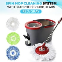 Spin Mop Cleaning System with 3 Microfiber Mop Heads