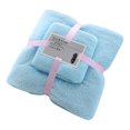 thumbnail image 2 of Towel Two In One Soft And High Density Set Coral Absorben Fleece And Towel Bath Home Textiles Polyester Bath Towel,Blue,Coral Fleece, 2 of 8