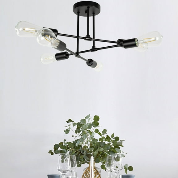 6 Light Modern Flush Mount Ceiling Light FixtureFarmhouse Lighting for Dining Room Living Room Bedroom Kitchen Without Light Bulb)